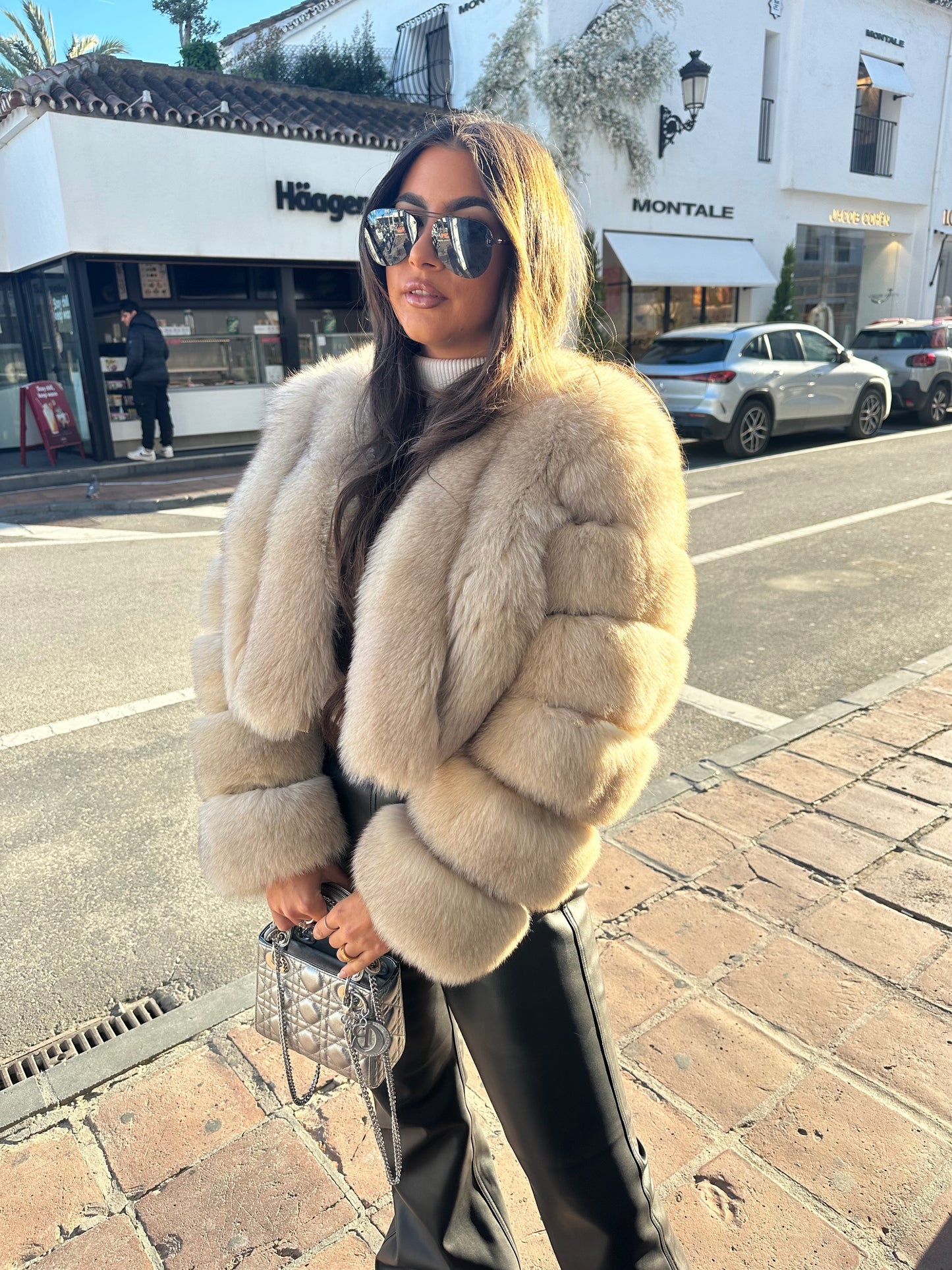 ‘ASPEN’ Cropped Fox Fur Coat