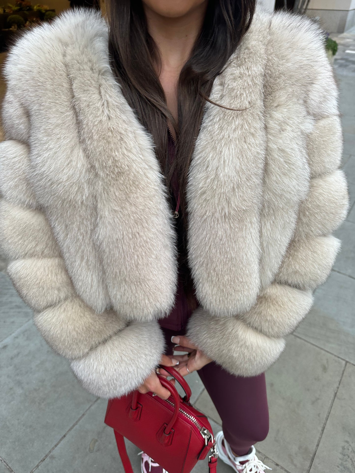 ‘ASPEN’ Cropped Fox Fur Coat