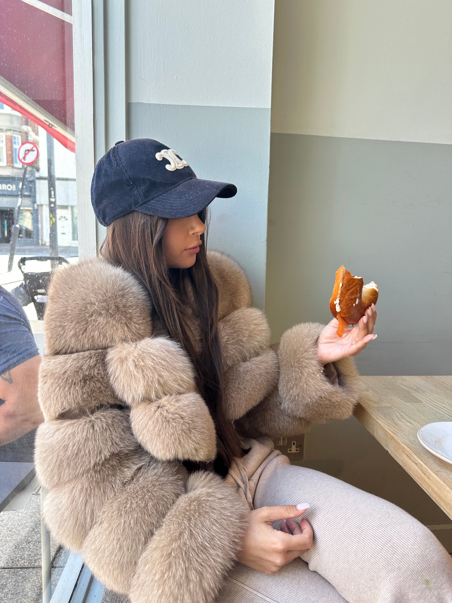 ‘MONTANA’ Cropped Fox Fur Coat - Caramel