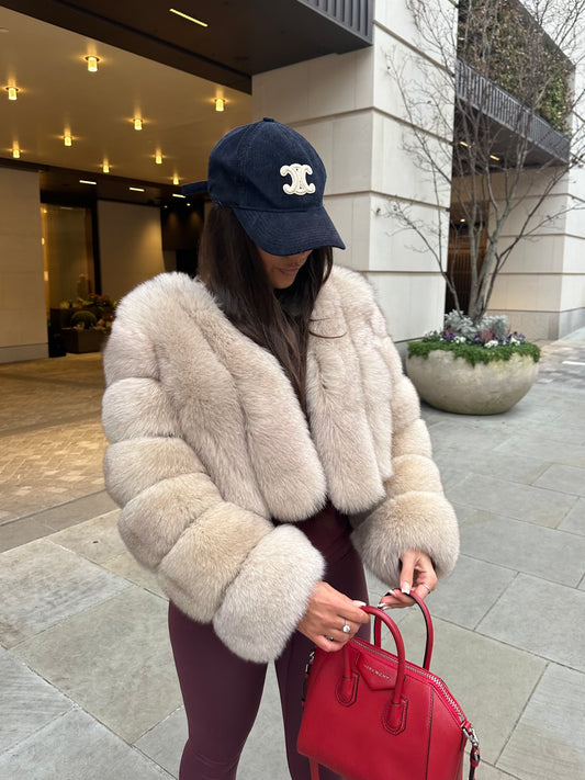 ‘ASPEN’ Cropped Fox Fur Coat