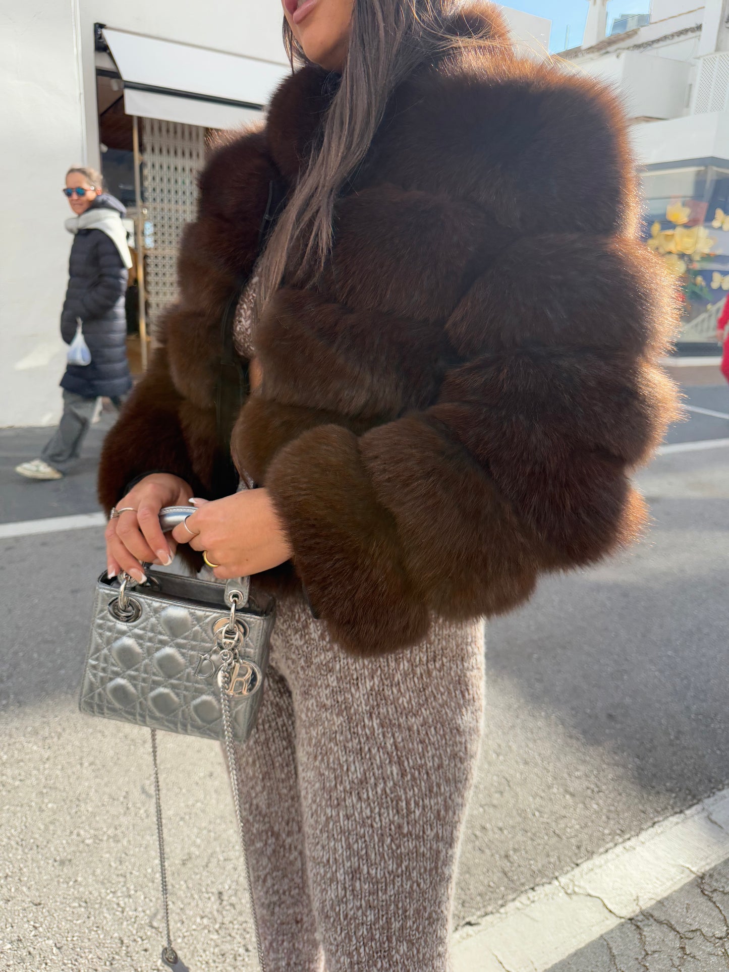 ‘NERVADA’ Collared Fox Fur Coat