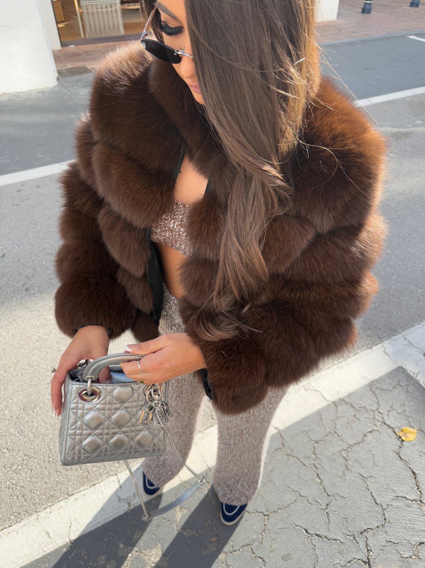 ‘NERVADA’ Collared Fox Fur Coat