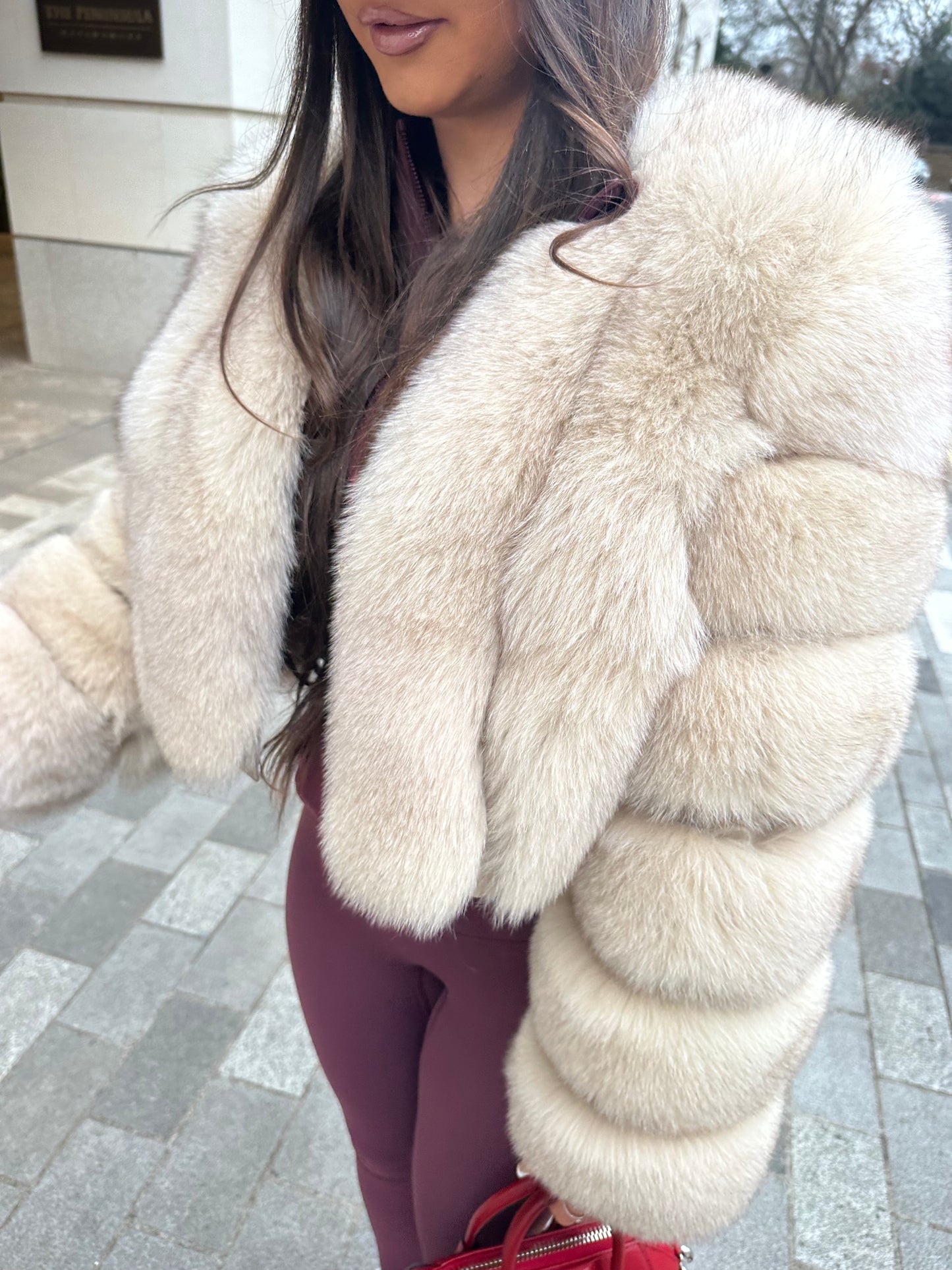 ‘ASPEN’ Cropped Fox Fur Coat