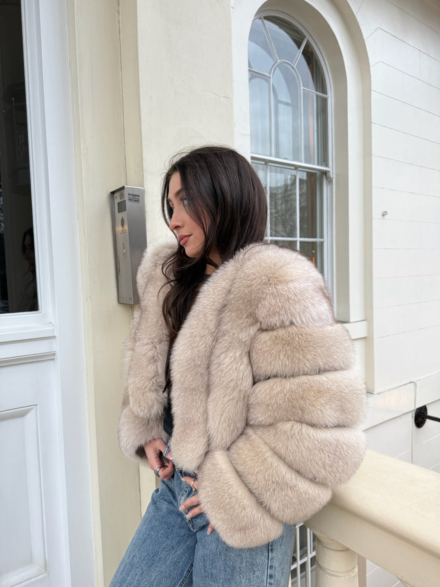 ‘ASPEN’ Cropped Fox Fur Coat