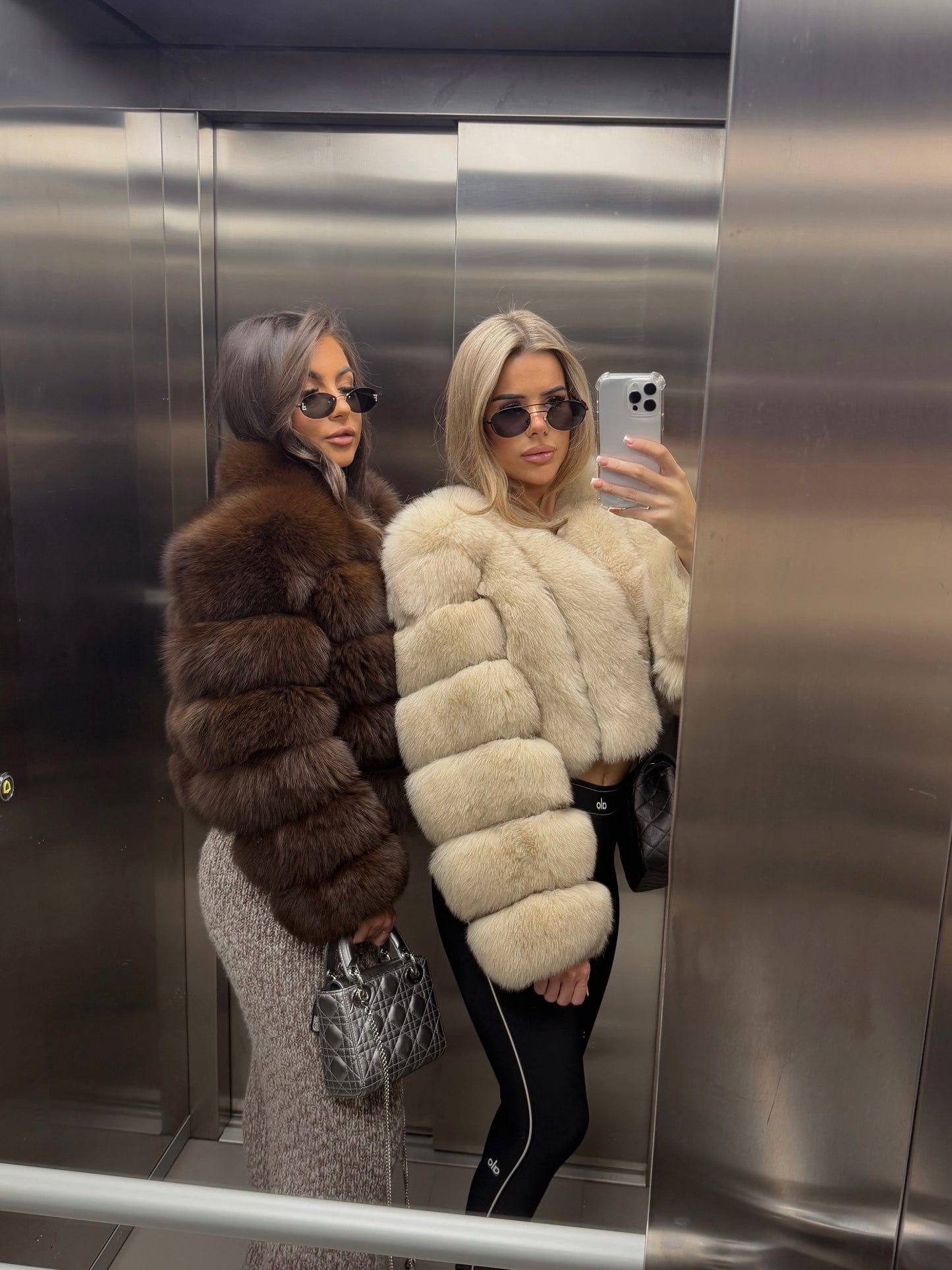 ‘NERVADA’ Collared Fox Fur Coat