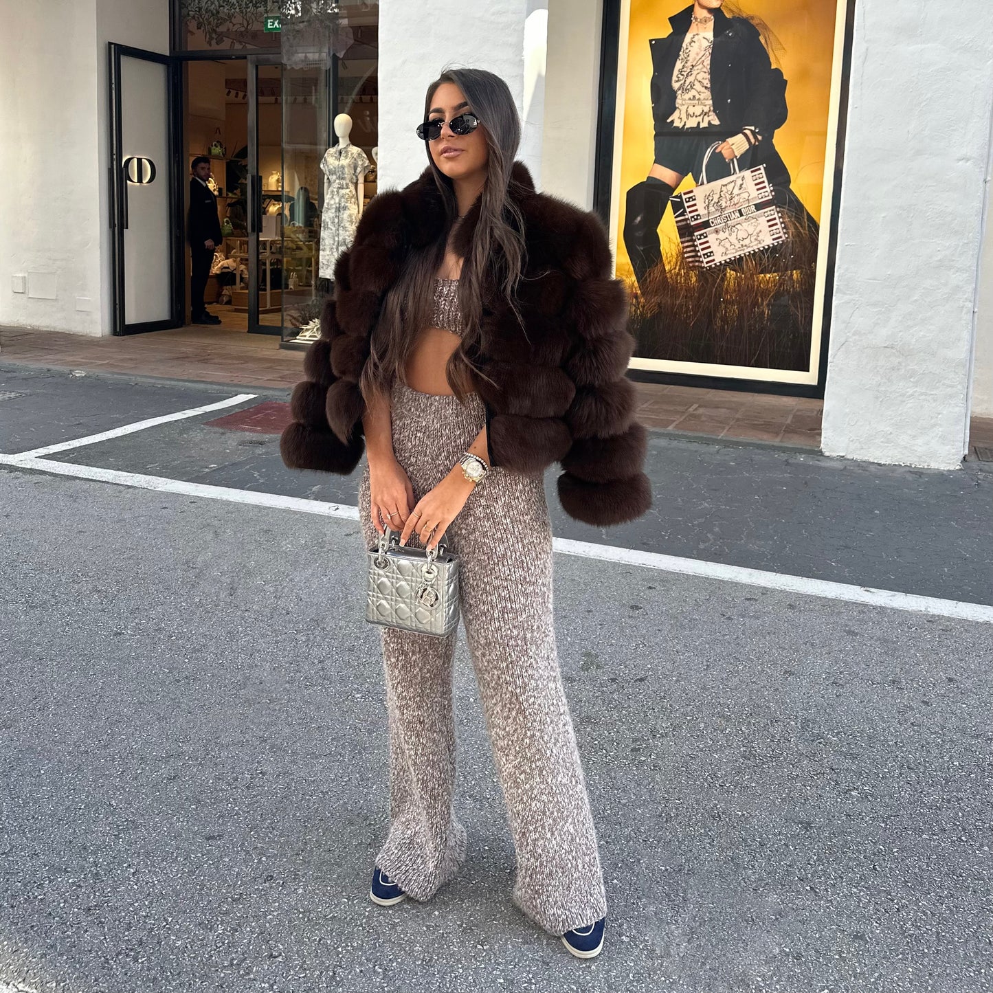 ‘NERVADA’ Collared Fox Fur Coat