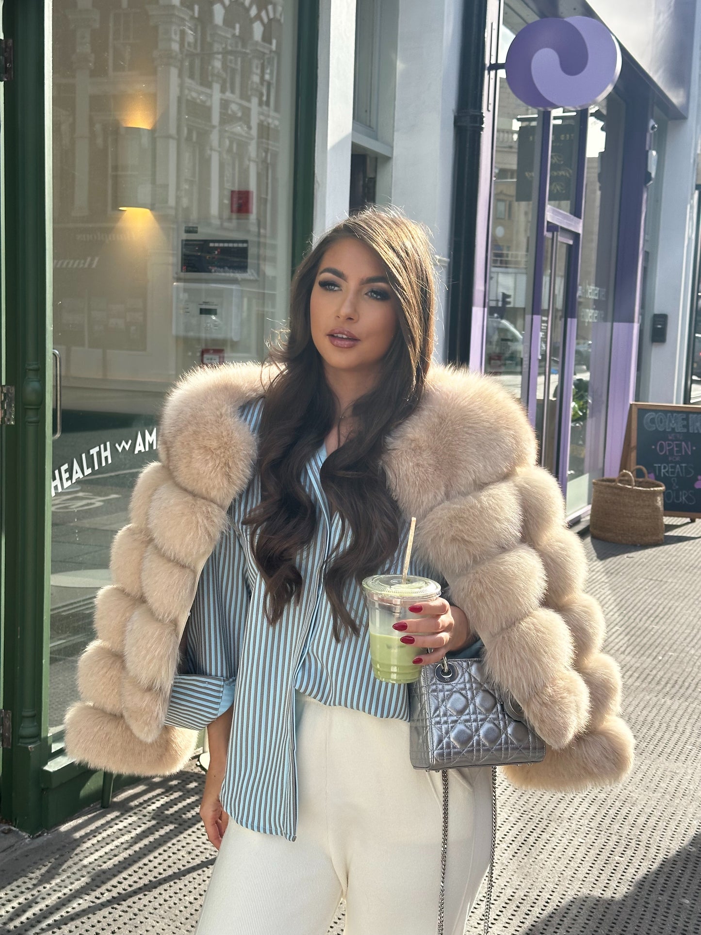 ‘CLASSIC’ Fox Fur Coat - Beige