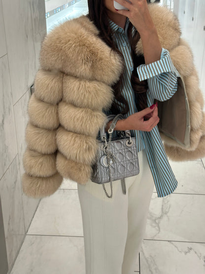 ‘CLASSIC’ Fox Fur Coat - Beige