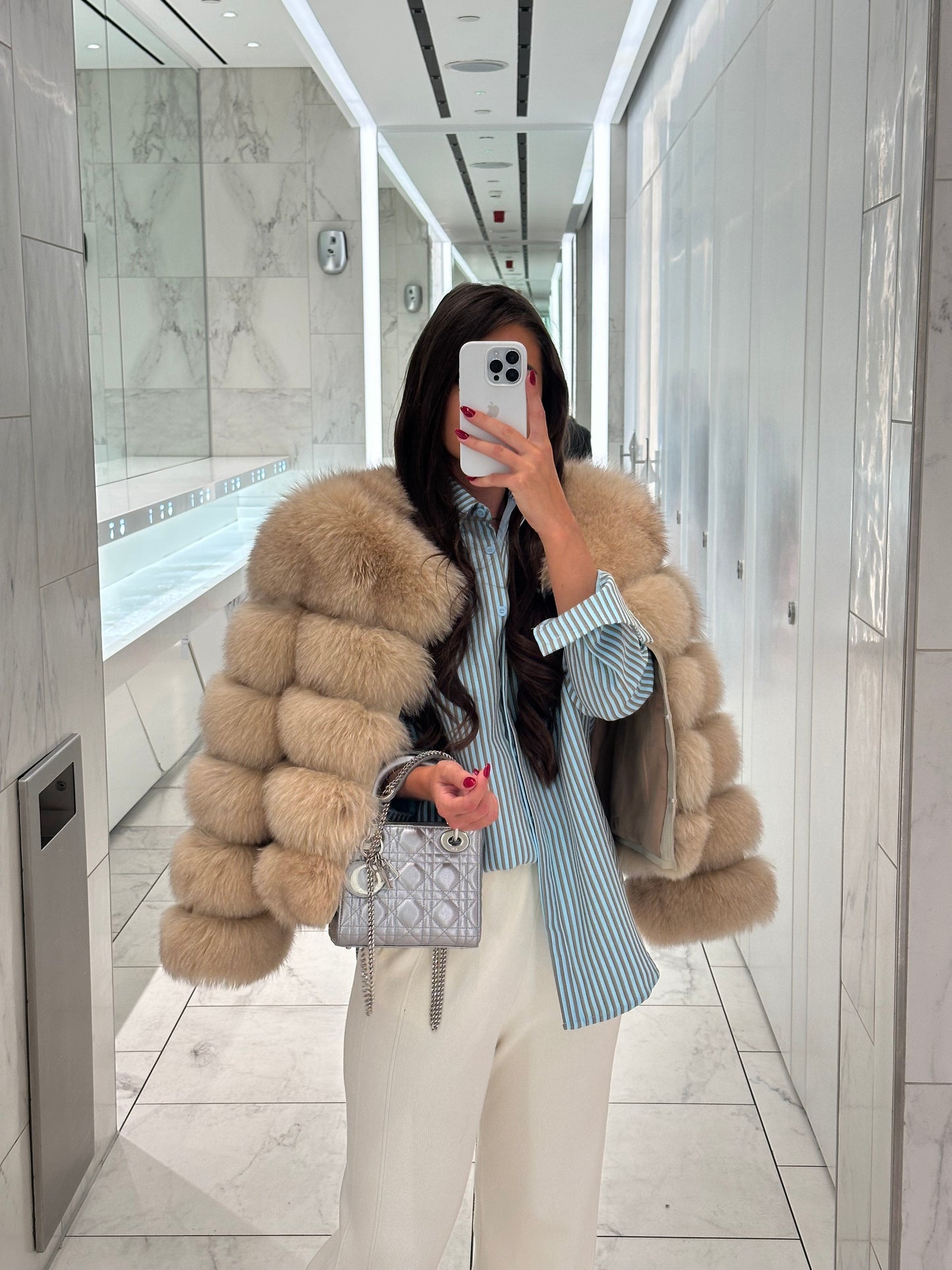 ‘CLASSIC’ Fox Fur Coat - Beige