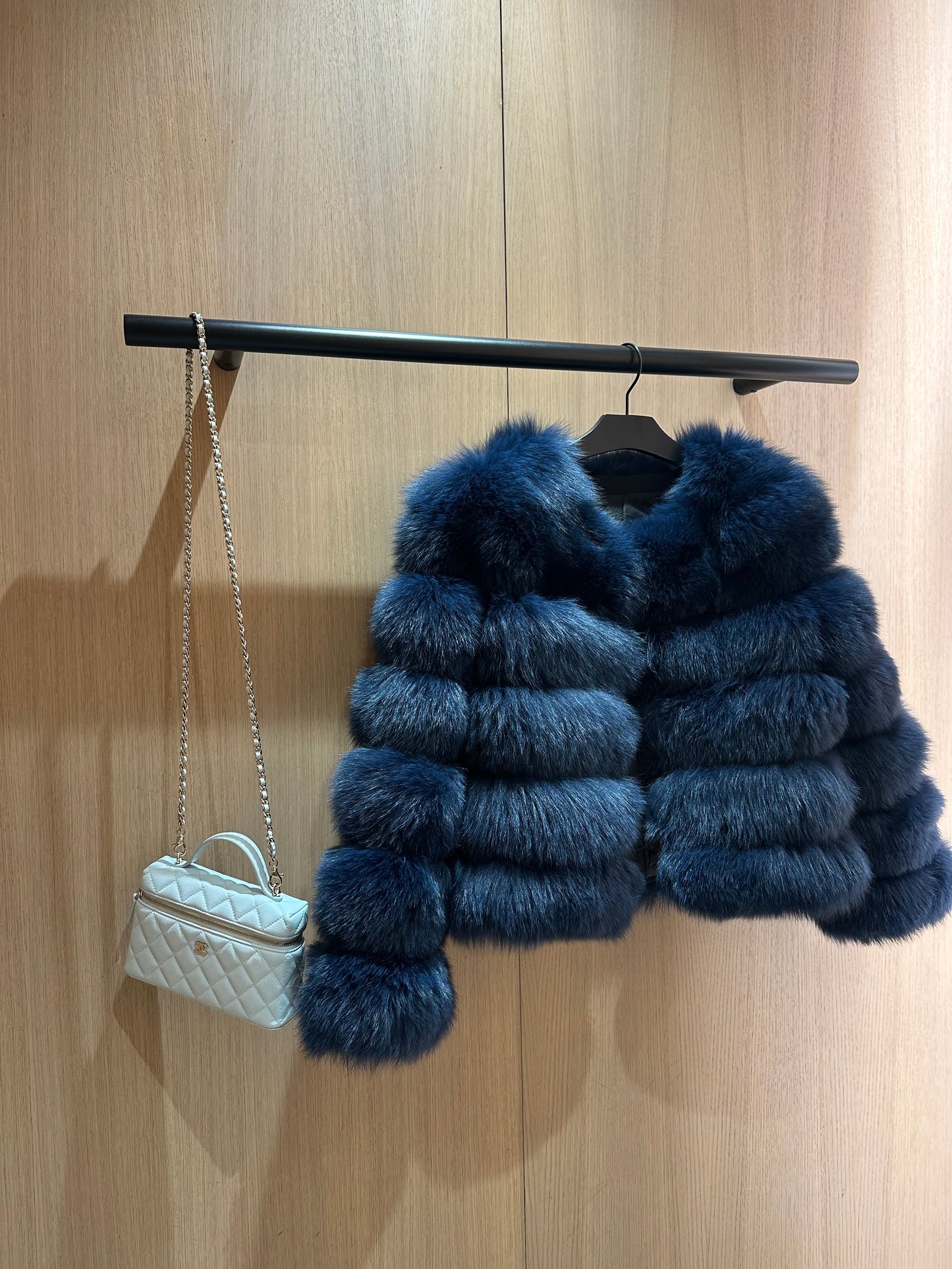 ‘CLASSIC’ Fox Fur Coat - Navy