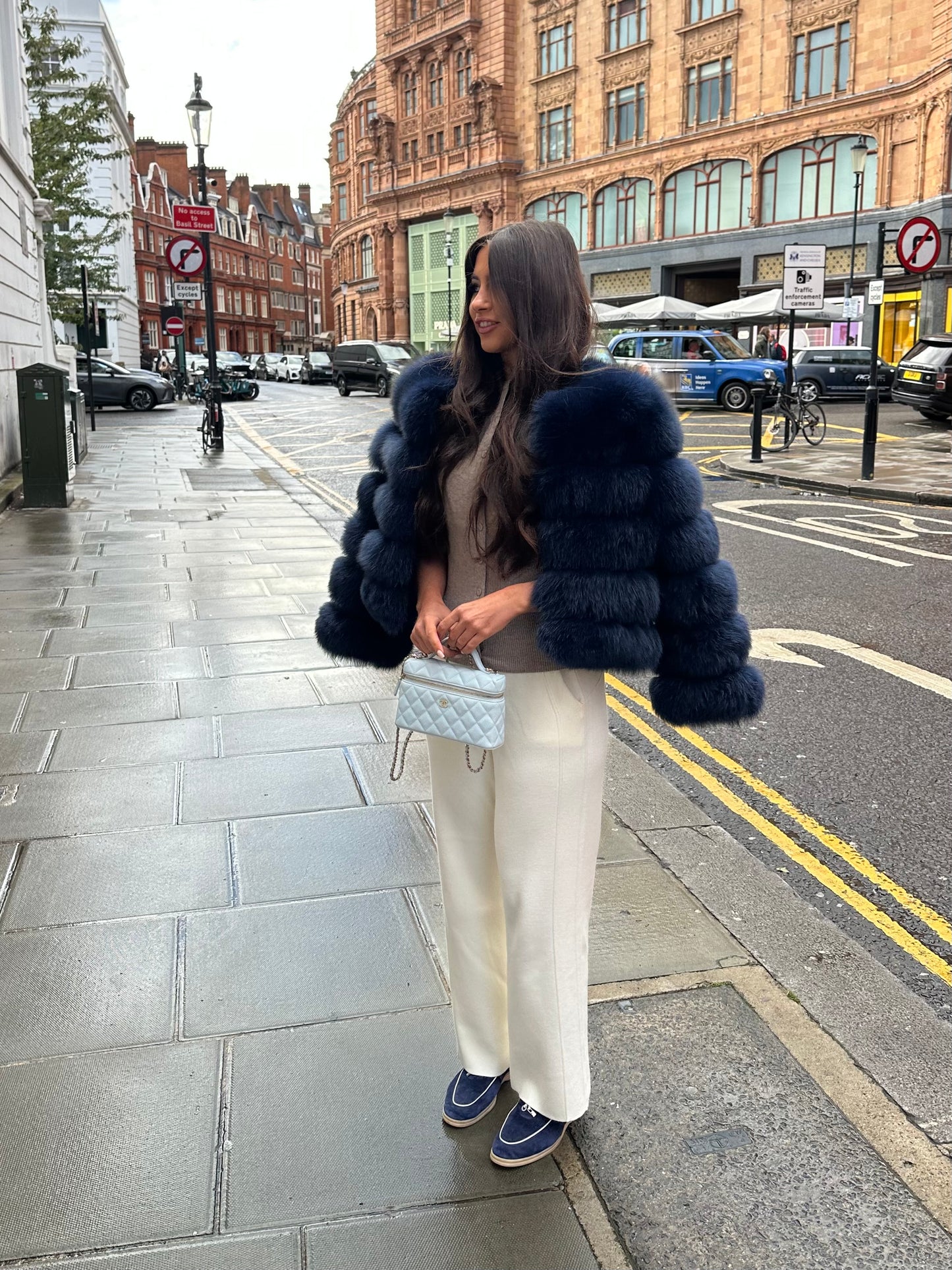 ‘CLASSIC’ Fox Fur Coat - Navy