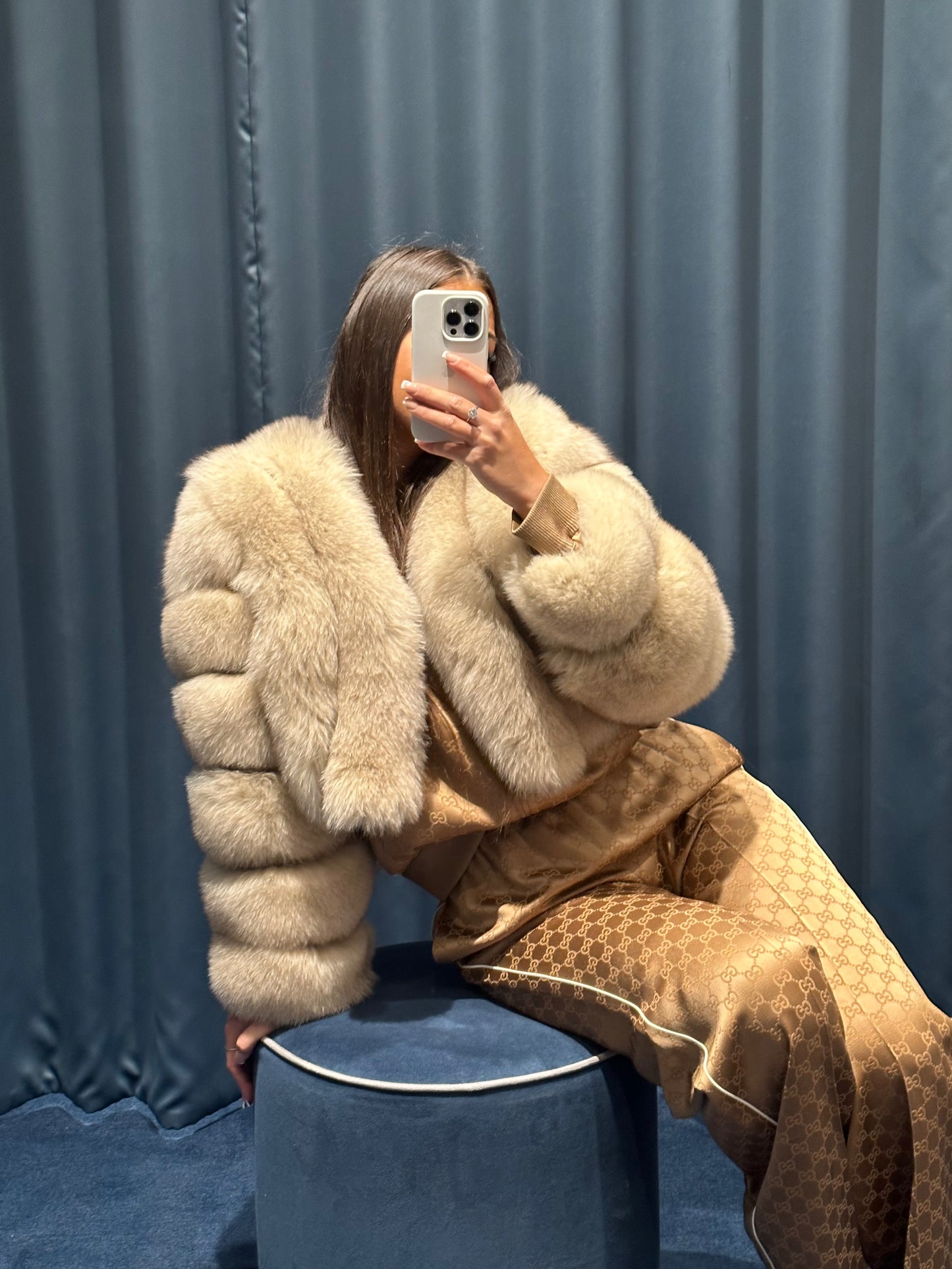 ‘ASPEN’ Cropped Fox Fur Coat