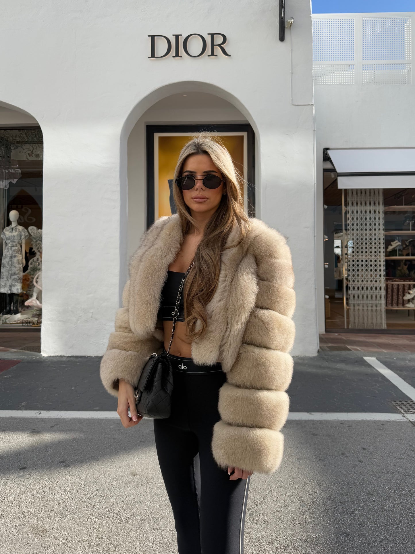 ‘ASPEN’ Cropped Fox Fur Coat