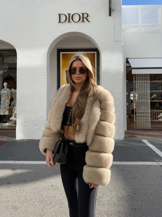 ‘ASPEN’ Cropped Fox Fur Coat